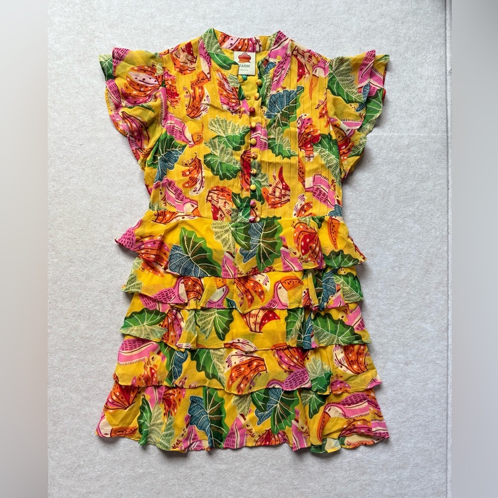 FARM Rio Yellow Mini Dress Size XS - Picture 9 of 15